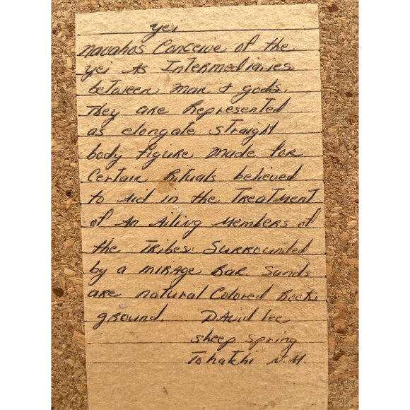 Navajo Sand Painting On Wood Plaque By David Lee - Picture 3 of 4